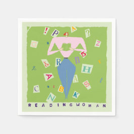 Läser kvinna pappersservett