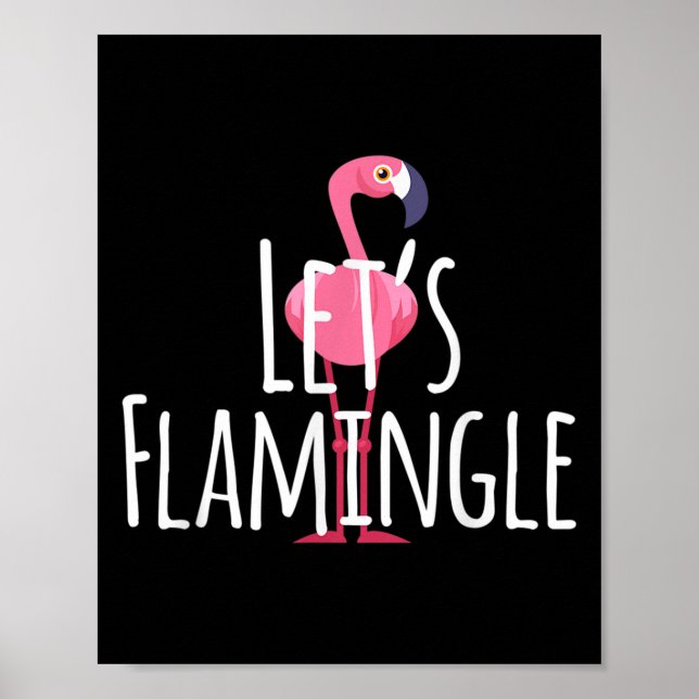 Låser lamingelcitat - Cute Flamingo-grafik Poster (Framsidan)