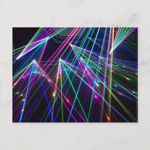 Laser ljus konsert eller musikklubb vykort