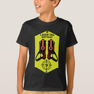 Laser Märkre Barns födelsedag Åldras 9 T-Shirt