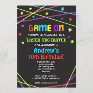 Laser Märkre Birthday bjudande, Laser Märkre Inbju Inbjudningar