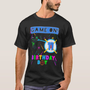 Laser Märkre Birthday Boy Party Gamer Gamer Age 11 T Shirt