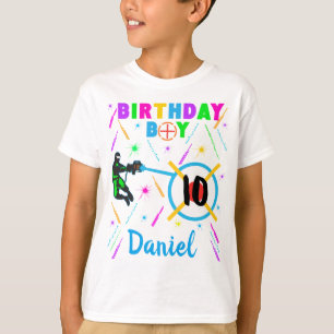Laser Märkre Birthday Boy Party Gamer Gaming T Shirt
