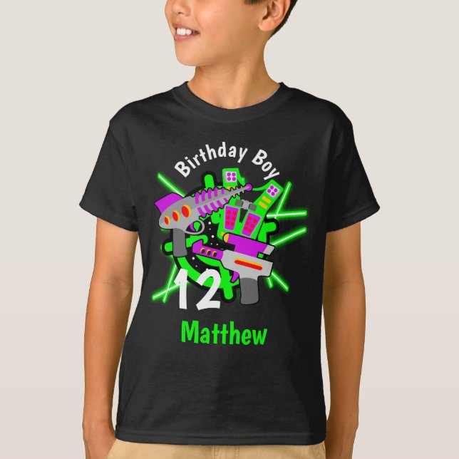 Laser märkre Birthday Boy shirt T (Framsida)