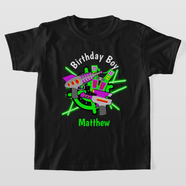 Laser märkre Birthday Boy shirt T Shirt (Laydown)