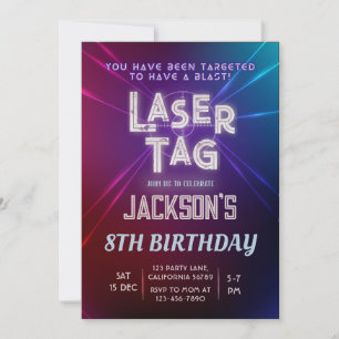 Laser Märkre Birthday Call Neon Laser Inbjudan