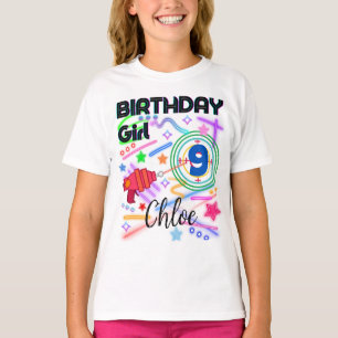 Laser Märkre Birthday Girl Party Colorful Matching T Shirt