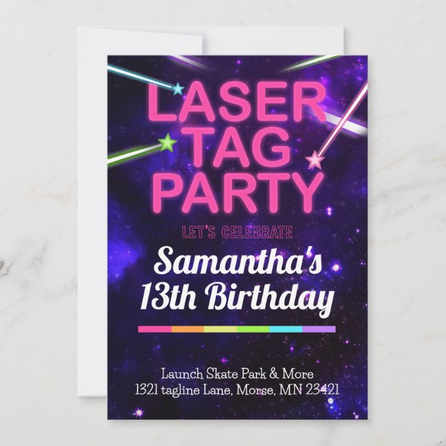 Laser Märkre Birthday Inbjudningar (Framsida)