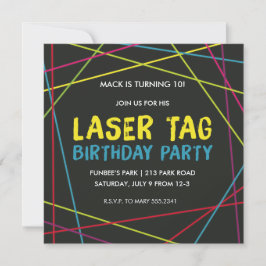 Laser Märkre Födelsedagsfest inbjudan