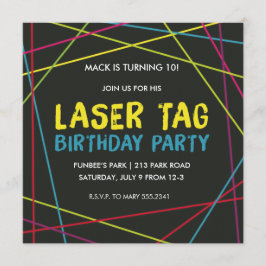 Laser Märkre Födelsedagsfest inbjudan