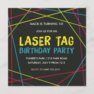 Laser Märkre Födelsedagsfest inbjudan