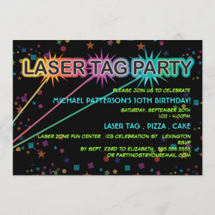 Laser-märkrefödelsedagsfest inbjudan
