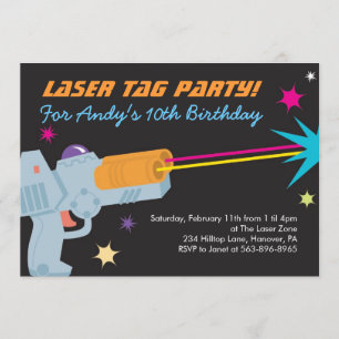 Laser-märkrefödelsedagsfest inbjudan