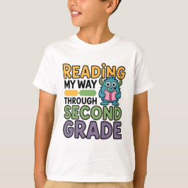 Läser min väg genom andra klass monster t shirt