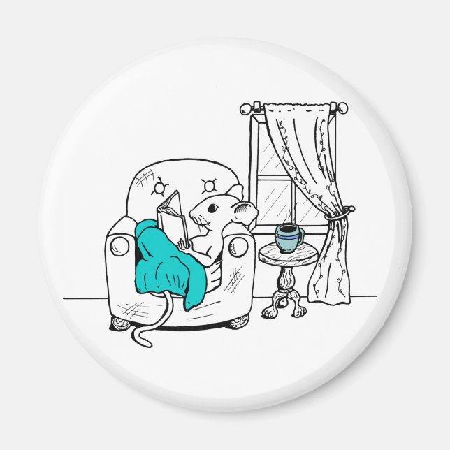 Läser musmagnet magnet (Framsidan)