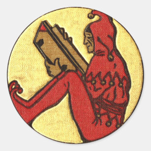 Läser nom runt klistermärke