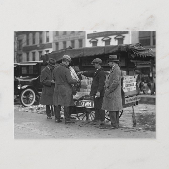 Läser Nyheterna, 1925 Vykort (Framsida)