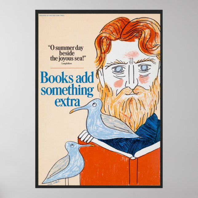 Läser obearbetade Vintage Foton Gamla Aestetiska b Poster (Framsidan)