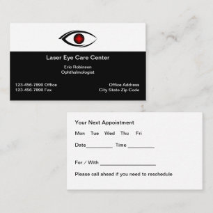 Laser Öga Doktor Vision Care Möte Visitkort