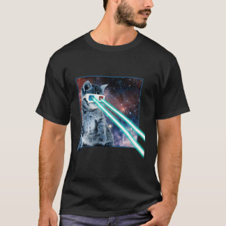 Laser Ögon Space Space Cat Kattunge 3D Glass T Shirt