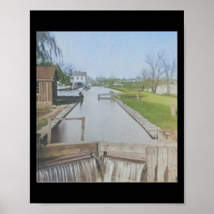 Läser PA Schuylkill River Canal Lock Poster