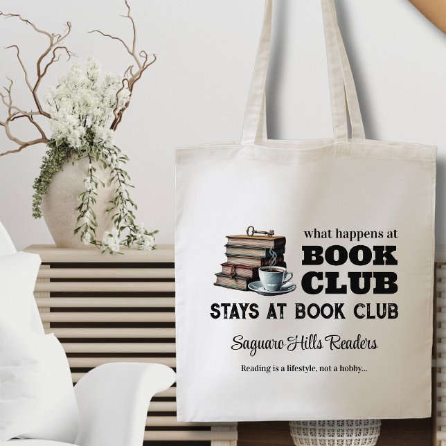 Läser skrivprogrammet Bok Klubb Namn Bok Älskare  Tygkasse (custom book club bags for readers book lovers reading group coffee bookaholic library funny gifts)