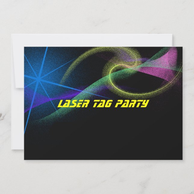 Laser Tag, Färgglad, Födelsedagsinbjudan Inbjudningar (Framsida)