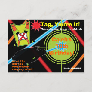 Laser Tag Födelsedagsfest Inbjudan