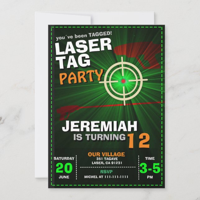 LASER TAG FÖDELSEDAGSINBJUDAN MALL (Framsida)