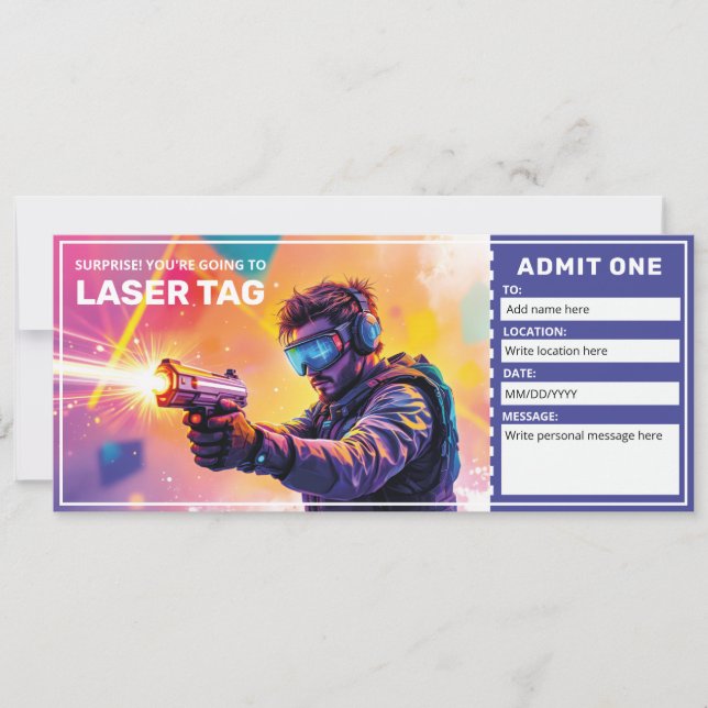 Laser Tag Gift Certificate  Inbjudningar (Framsida)