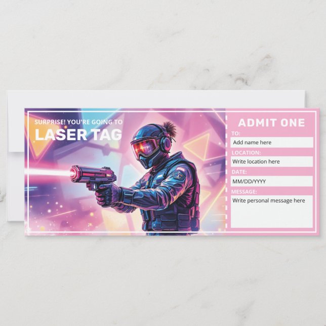 Laser Tag Presentkort  Inbjudningar (Framsida)