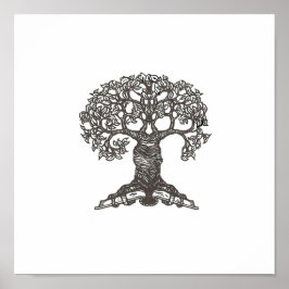 Läser Träd Poster