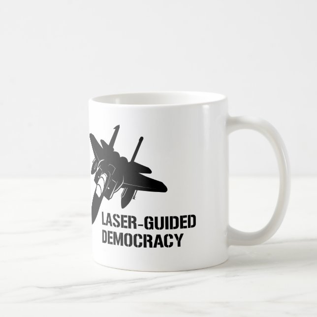 Laser - vägledd demokrati/fred till och med kaffemugg (Höger)