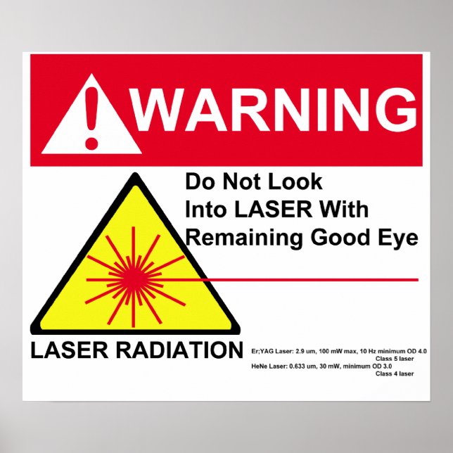 LASER-varning Poster (Framsidan)