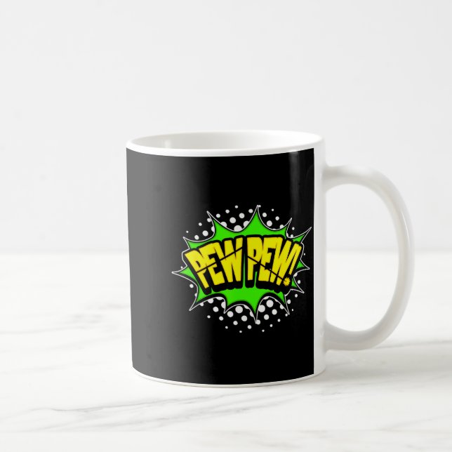 Laserblaster pew-pew! actionord seriebok kaffemugg (Höger)