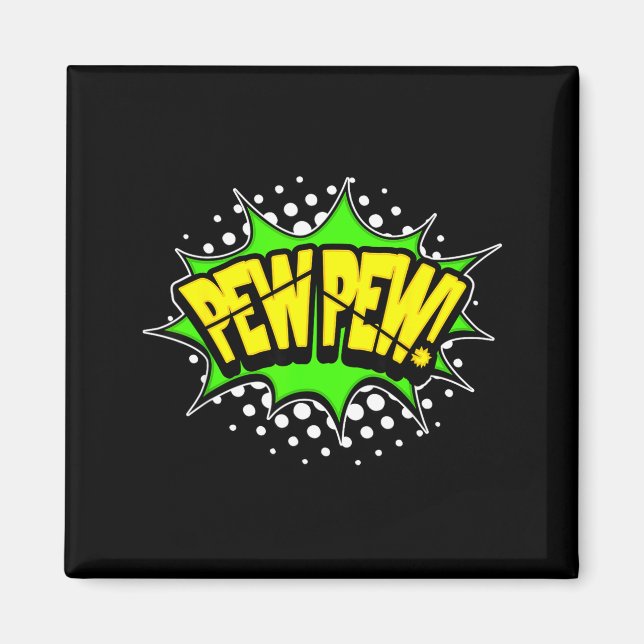 Laserblaster pew-pew! actionord seriebok magnet (Framsidan)