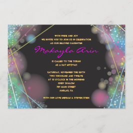 laserGLÖD i den bat mitzvah inbjudan för MÖRK pub