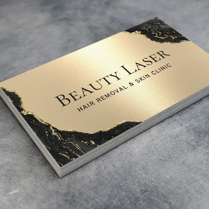 Laserhårborttagning Skin Clinic Black & Guld Marbl Visitkort