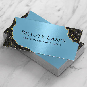 Laserhårborttagning Skin Kliniskt blå svart marmor Visitkort