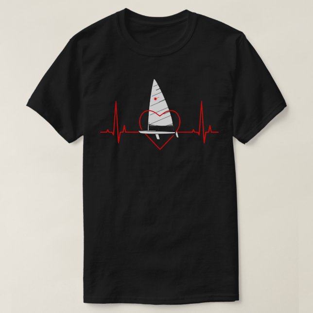 Laserklass Sailing Heartslag laser dinghy T Shirt (Design framsida)