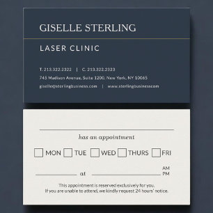 Laserklinik Kontors Utnämnings Påminnelse Tidsbeställning Kort