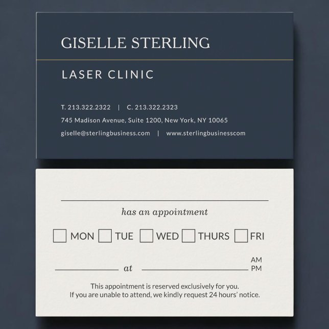 Laserklinik Kontors Utnämnings Påminnelse Tidsbeställning Kort (Skapare uppladdad)
