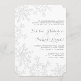 Laserklippt Snöflingor Elegant Winter Wedding Inbj Inbjudningar