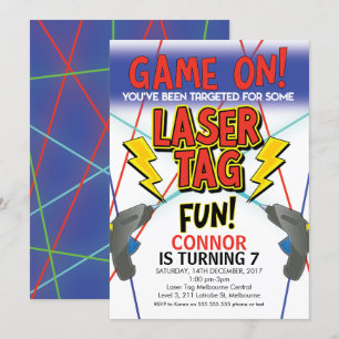 LaserMärkre Födelsedagsfest inbjudan