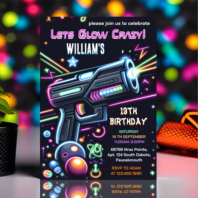 LaserMärkre för ljusnyans Glow arcade gun Laser 13 Inbjudningar (Skapare uppladdad)