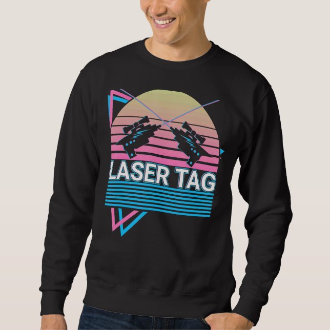 LaserMärkre Spame Lasertag Retro Lång Ärmad Tröja (Framsida)