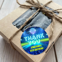 LaserMärkre Spela blå Grönt Neon Glow Tack Runt Klistermärke