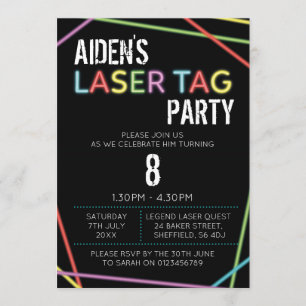 LaserMärkre, tema födelsedagsfest inbjudan