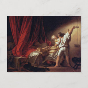 Låset, av Fragonard Jean-Honoré (bästa kvalitet) Vykort