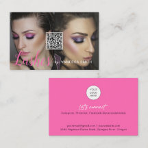 Lash-affärskort med QR-kod och foton